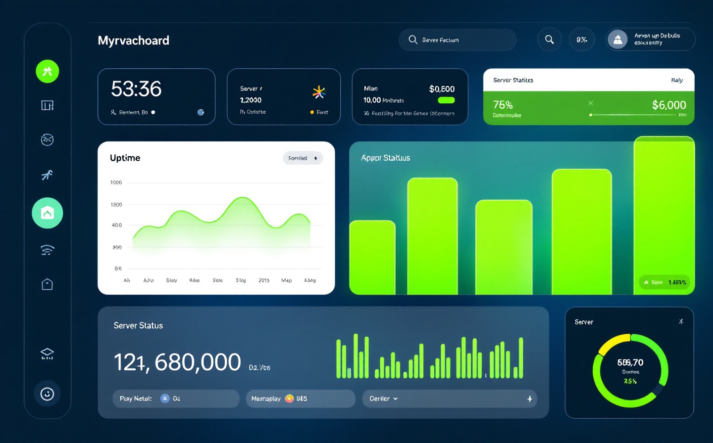 UptimeGuard dashboard showing real-time uptime status for multiple monitored endpoints